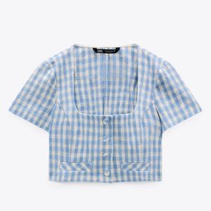 Blogger favorite Zara checked crop top